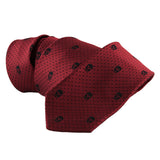 Alexander McQueen narrow silk tie in a signature skull and dot pattern