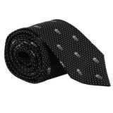 Alexander McQueen silk tie in a signature skull and dot pattern