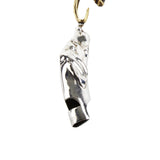 Alexander McQueen dog whistle singular earring in silver and gold