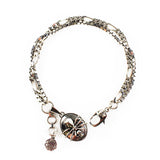 Alexander McQueen double strand bracelet in a dark silver tone metal