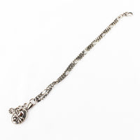 Alexander McQueen double strand bracelet in a dark silver tone metal