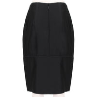 Giambattista Valli luxurious knee-length skirt in a black satin fabric