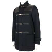 Valentino luxurious leather detailed duffle coat