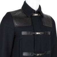 Valentino luxurious leather detailed duffle coat