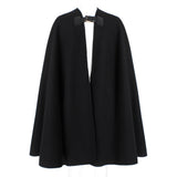 Michael Kors Collection black wool and angora blend cape