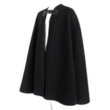 Michael Kors Collection black wool and angora blend cape