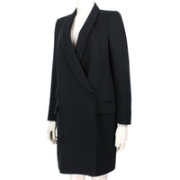 Stella McCartney tuxedo style coat in a luxurious black wool blend twill fabric