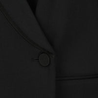 Stella McCartney tuxedo style coat in a luxurious black wool blend twill fabric