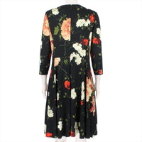 Erdem Dione dress in black jersey with a multicoloured floral print