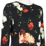 Erdem Dione dress in black jersey with a multicoloured floral print