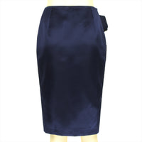 Dice Kayek luxurious pencil skirt in midnight blue satin