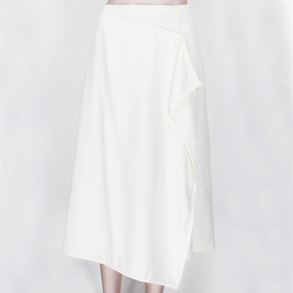 3.1 Phillip Lim midi wrap effect skirt in white crepe