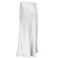 Max Mara Leisure crinkled satin skirt midi skirt in a pale grey tone