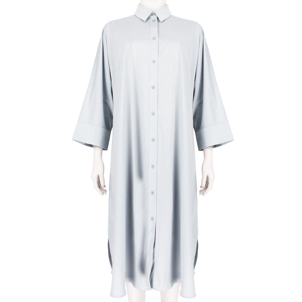 Max Mara Leisure shirt dress in a pale blue cotton blend fabric