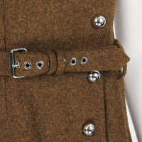 Bouchra Jarrar sleeveless coat in a luxurious gingerbread tone wool fabric