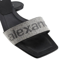 Alexander Wang Jessie crystal logo mules