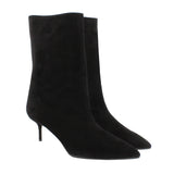 Aquazzura Very Boogie Bootie mid-heel ankle boots in black suede