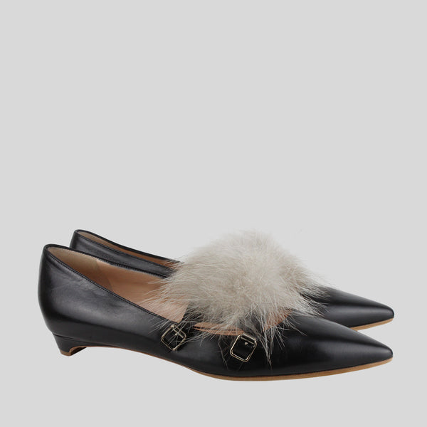 Rupert Sanderson black leather Ralph flats