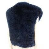 Thomas Wylde luxurious gilet in a midnight blue tone fox fur