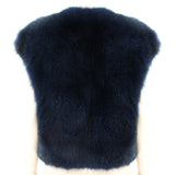 Thomas Wylde luxurious gilet in a midnight blue tone fox fur