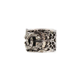 Chanel CC ring gunmetal and crystal