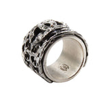 Chanel CC ring gunmetal and crystal