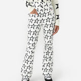 Perfect Moment star print Aurora ski pants in off white and black
