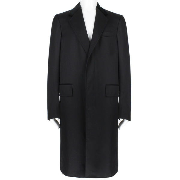 Dunhill luxurious coat in black twill wool