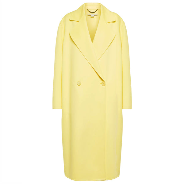 Stella McCartney long double breasted coat<br>Crafted in a sherbet yellow tone from tracable RWS wool