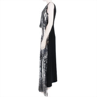 Stella McCartney sequin front gown in a shimmering silver tone