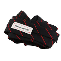 Alexander McQueen black and red striped tie silk