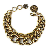 <span>Alexander McQueen gold tone metal curb chain bracelet</span><br>