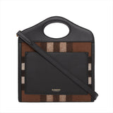 Burberry iconic mini pocket bag in black leather 