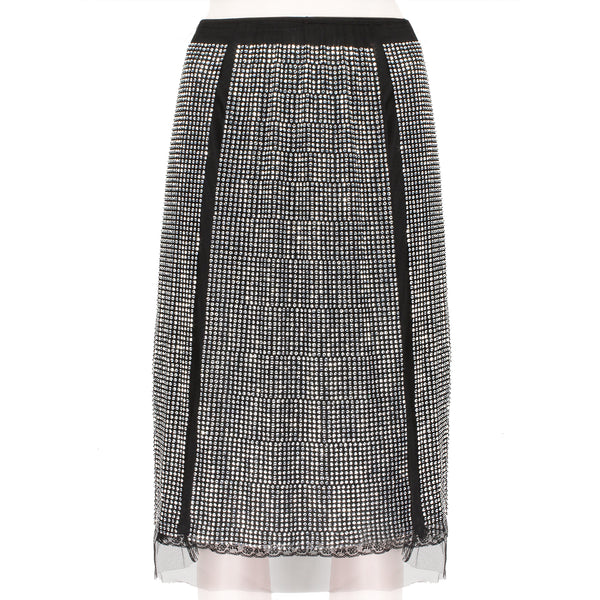 Prada midi skirt in sheer black tulle