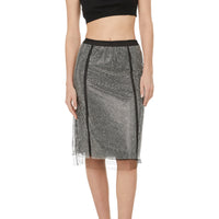 Prada midi skirt in sheer black tulle