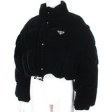 Prada&nbsp;cropped down jacket in a sumptuous black velvet