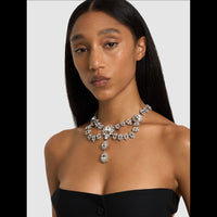 Alessandra Rich crystal cluster and pendant necklace