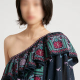 Isabel Marant tarnished silver tone triangular hoop earrings