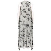 Raey luxurious silk midi day dress in a weave and bamboo print