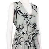 Raey luxurious silk midi day dress in a weave and bamboo print