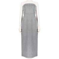 Raey neoprene bandeau dress in a pale grey tone