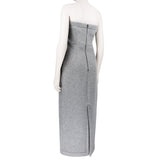 Raey neoprene bandeau dress in a pale grey tone