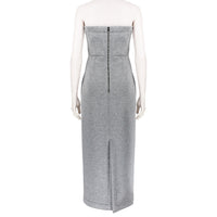 Raey neoprene bandeau dress in a pale grey tone