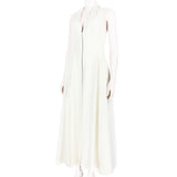 Raey halter dress in a luxurious ivory linen blend twill fabric