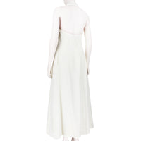 Raey halter dress in a luxurious ivory linen blend twill fabric