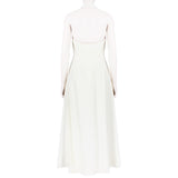 Raey halter dress in a luxurious ivory linen blend twill fabric