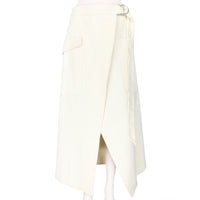 Raey midi wrap skirt in a luxurious cotton and linen blend twill fabric