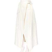 Raey midi wrap skirt in a luxurious cotton and linen blend twill fabric