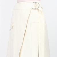 Raey midi wrap skirt in a luxurious cotton and linen blend twill fabric