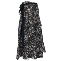 Raey midi wrap skirt in a luxurious silk patterned fabric